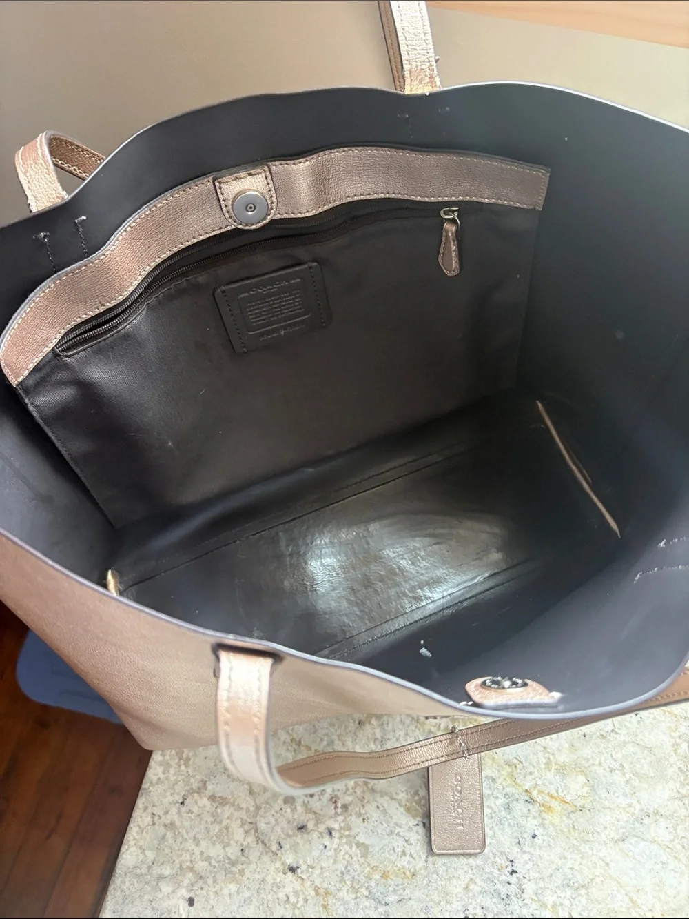Coach Metallic Bronze Leather Tote